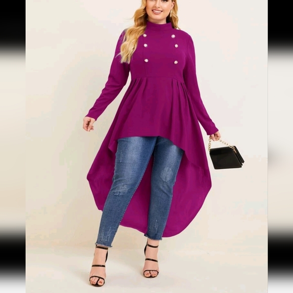 MOCK NECK PEPLUM TUNIC - Picture 3 of 8